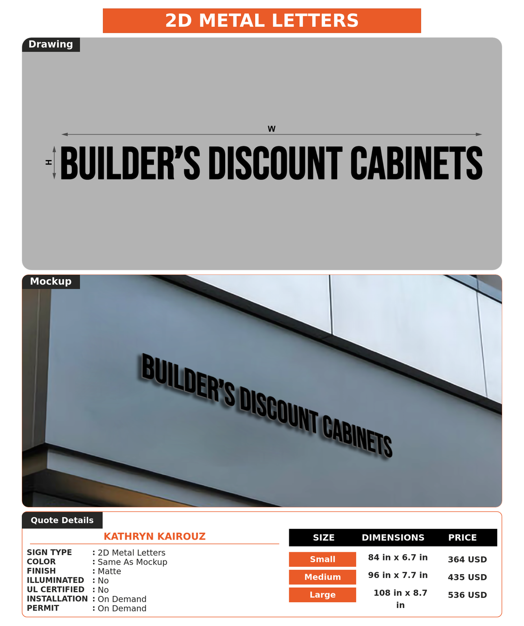 CUSTOM MOCKUP SIGN FOR Kathryn Kairouz