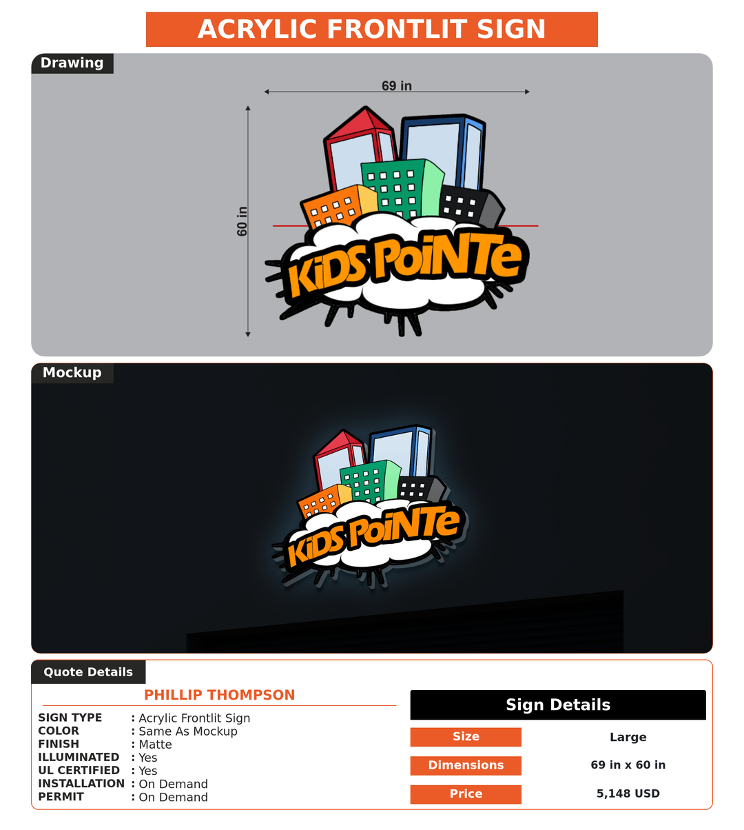 CUSTOM MOCKUP SIGN FOR Phillip Thompson