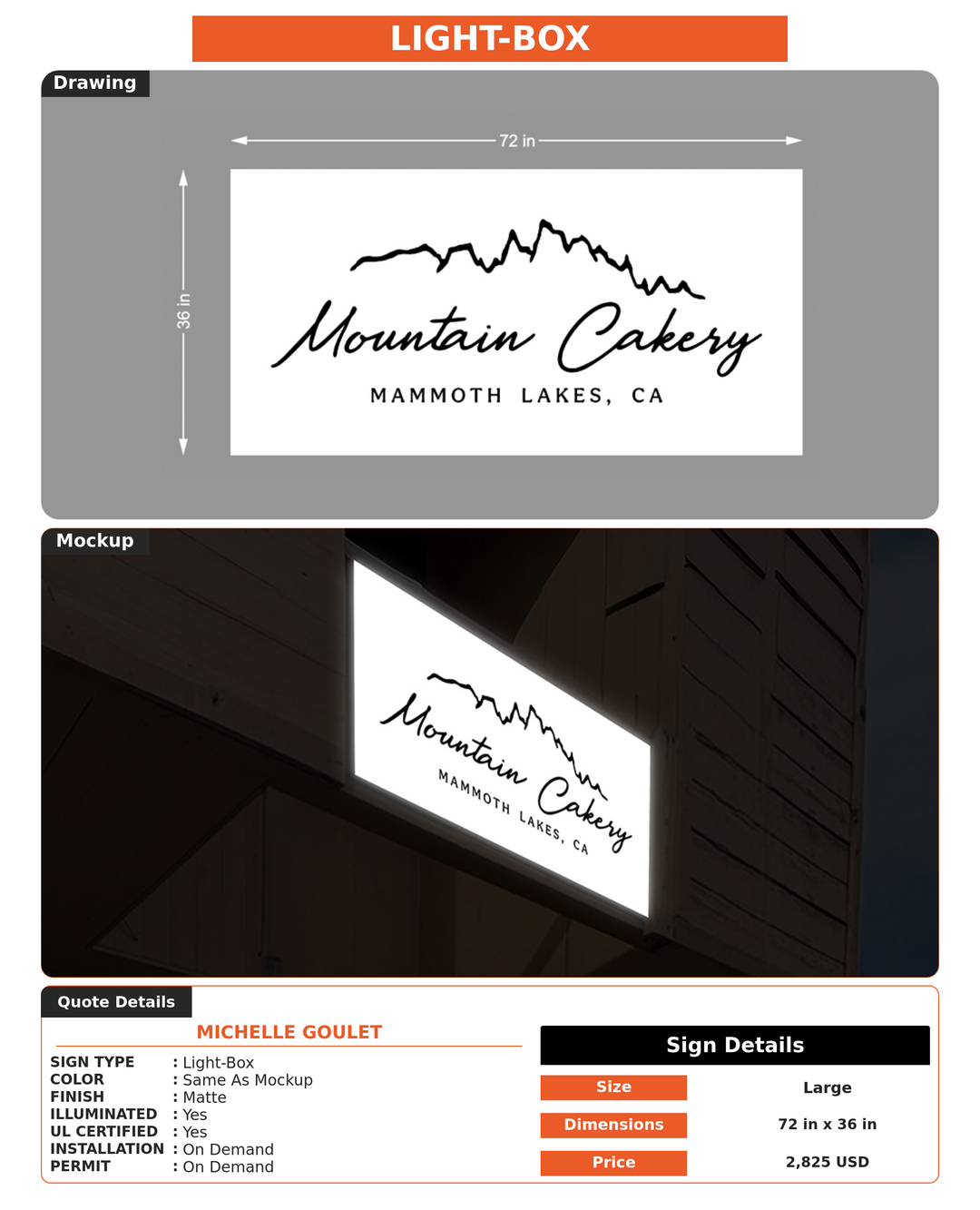 CUSTOM MOCKUP SIGN FOR Michelle Goulet