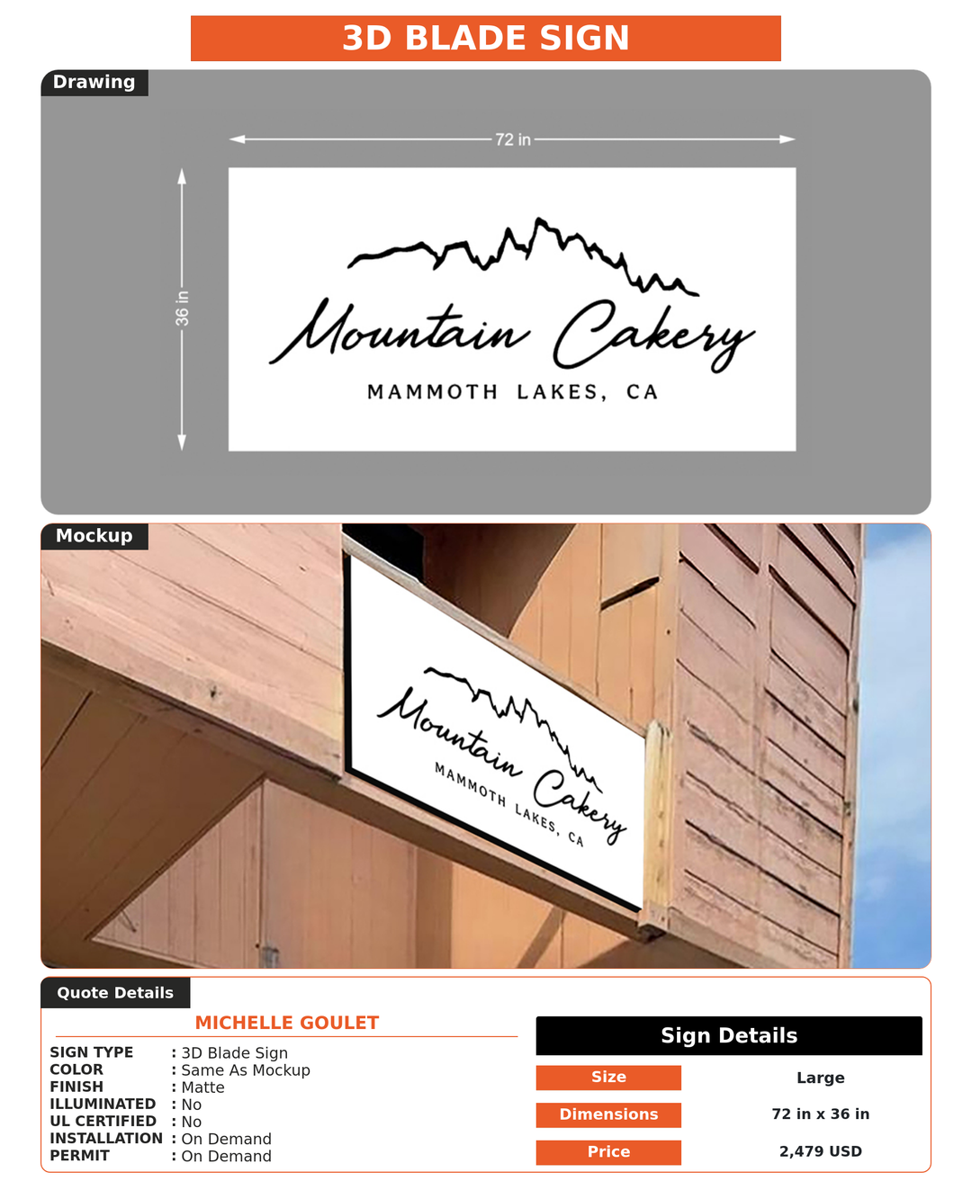 CUSTOM MOCKUP SIGN FOR Michelle Goulet