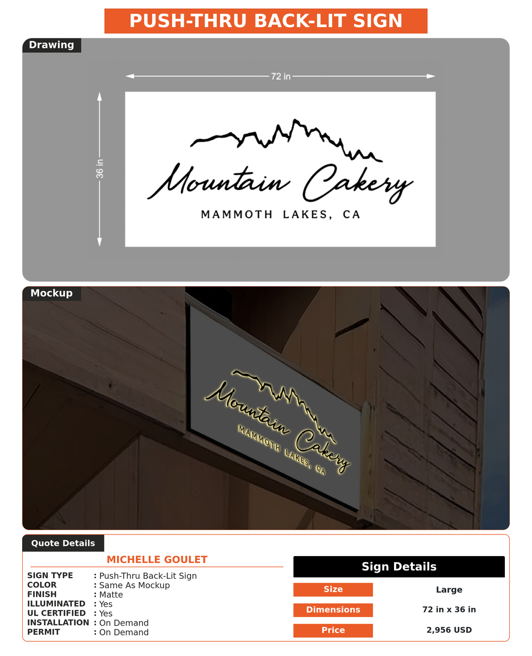 CUSTOM MOCKUP SIGN FOR Michelle Goulet
