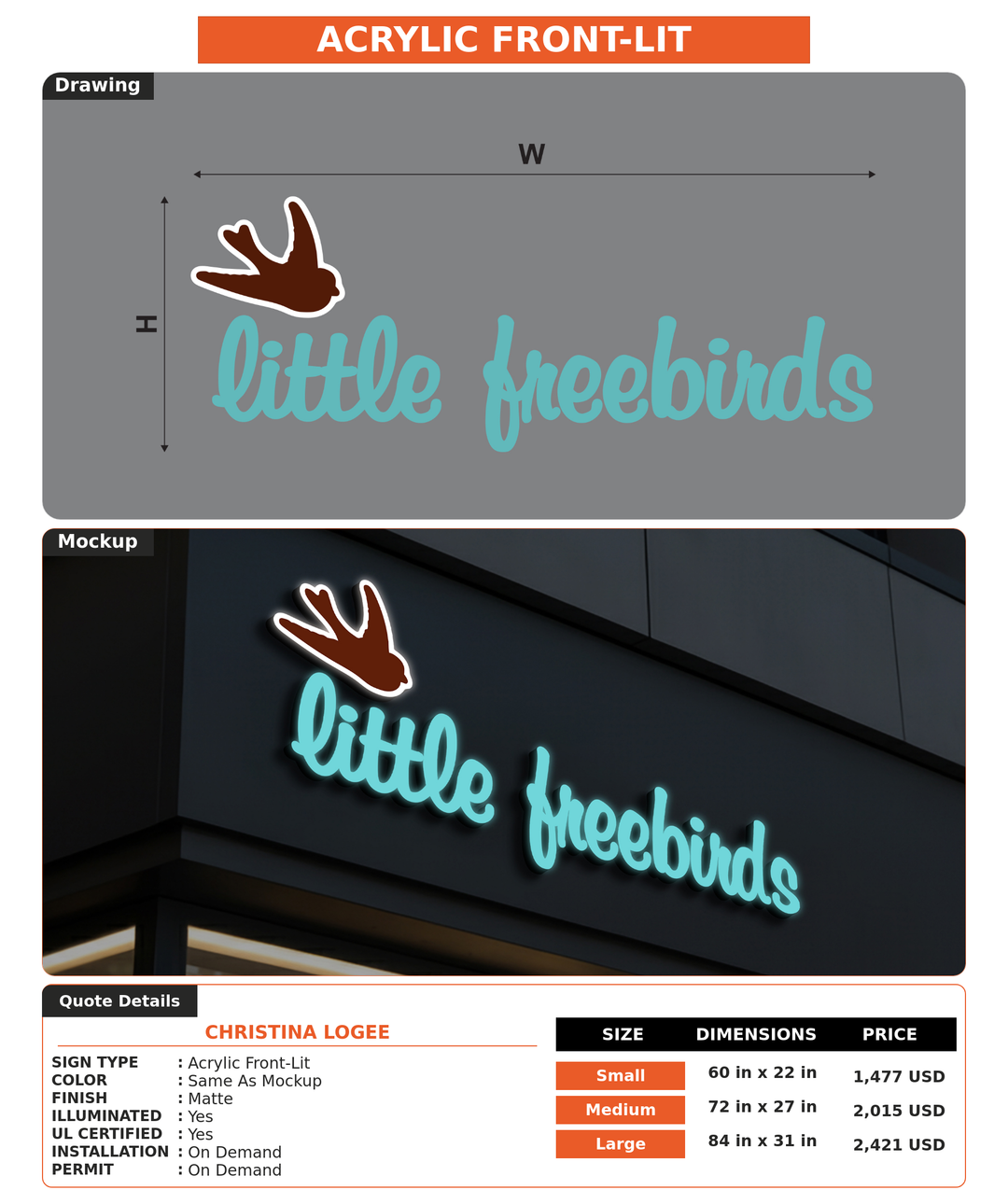 CUSTOM MOCKUP SIGN FOR Christina Logee