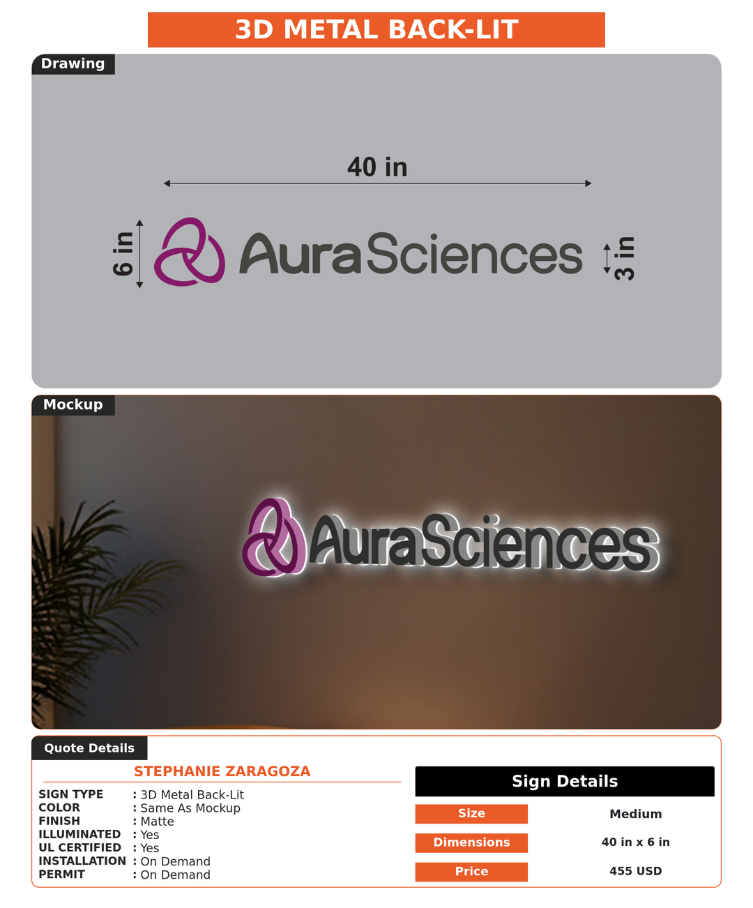 CUSTOM MOCKUP SIGN FOR Stephanie Zaragoza