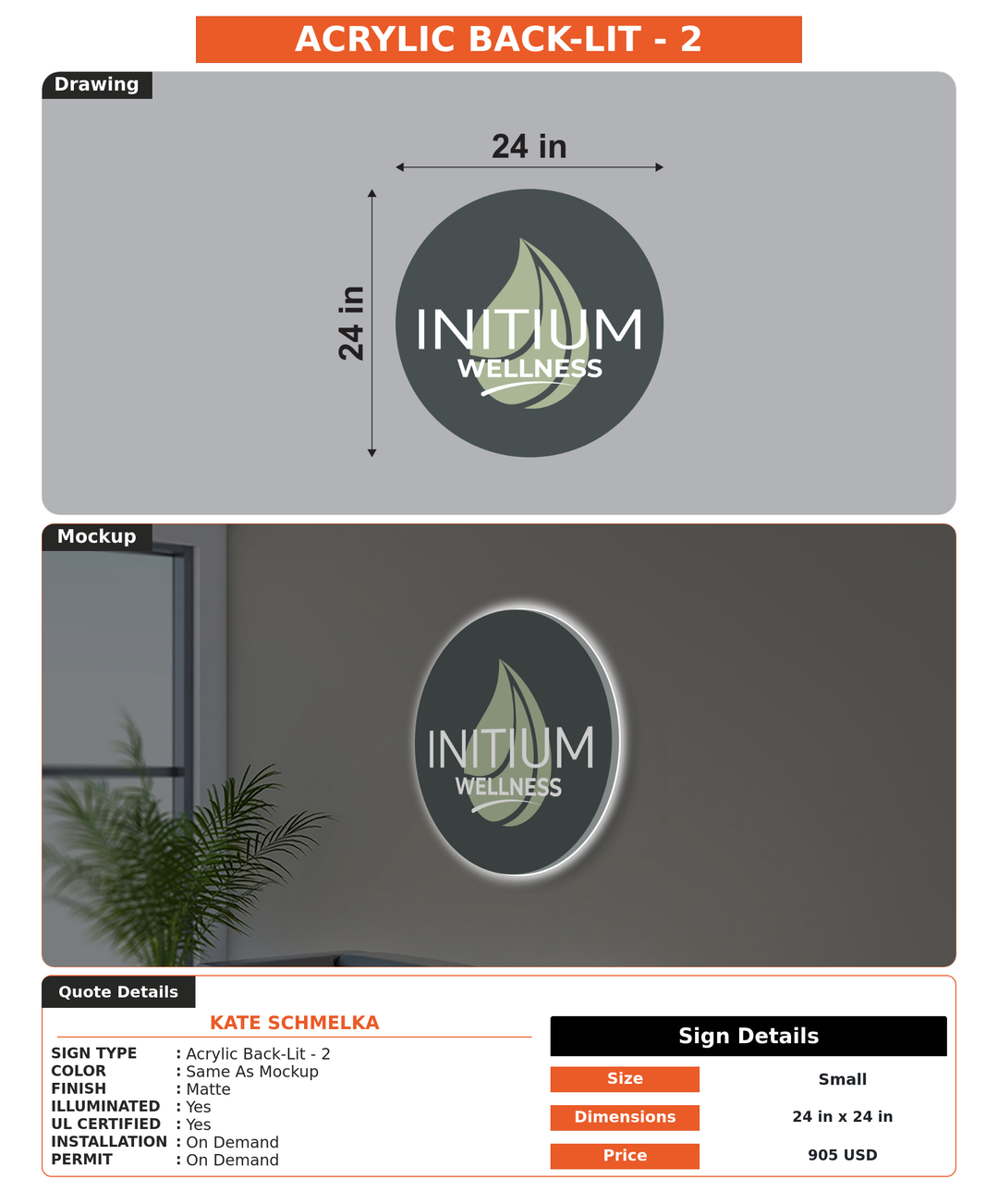 CUSTOM MOCKUP SIGN FOR Kate Schmelka