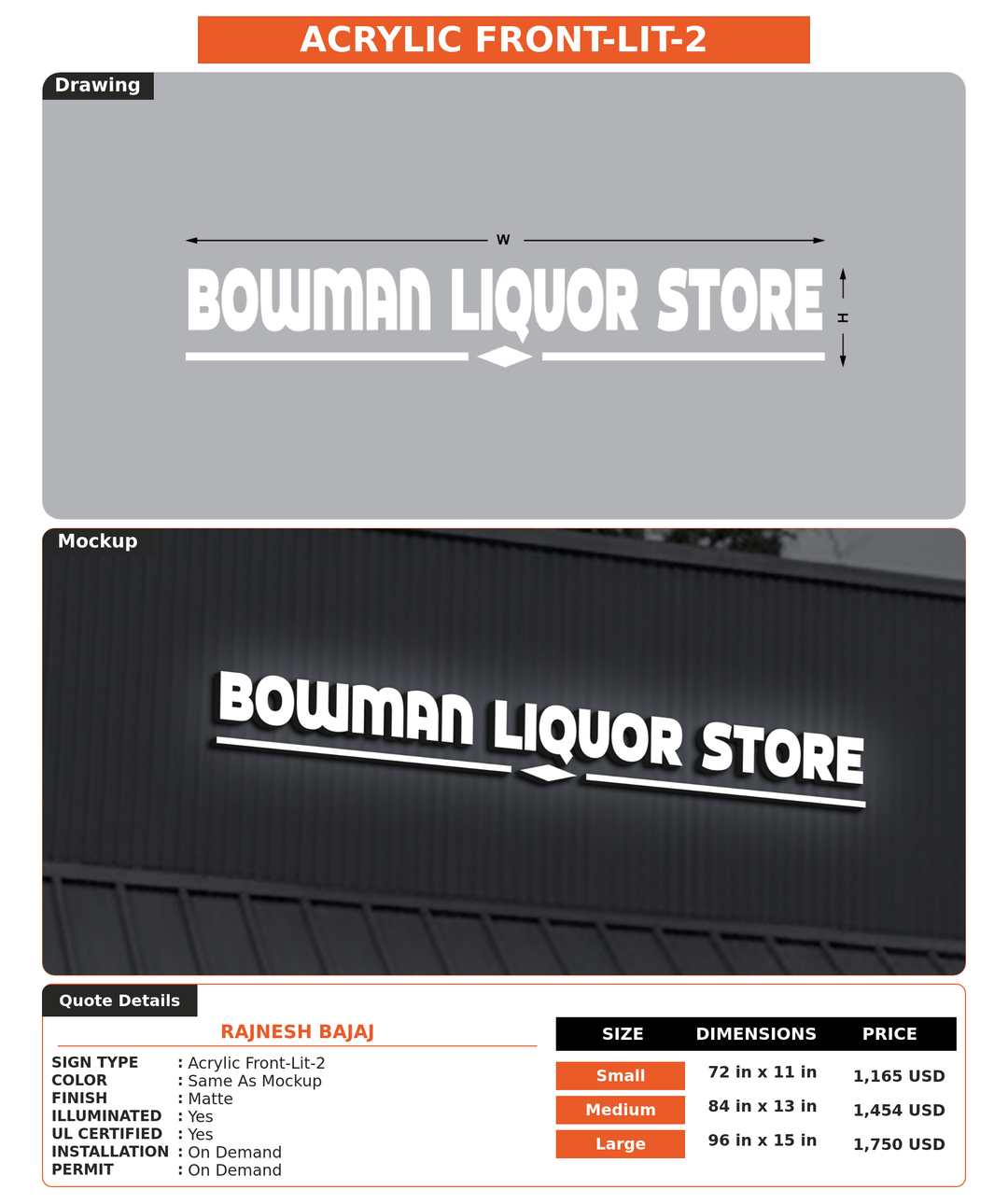 CUSTOM MOCKUP SIGN FOR Rajnesh Bajaj