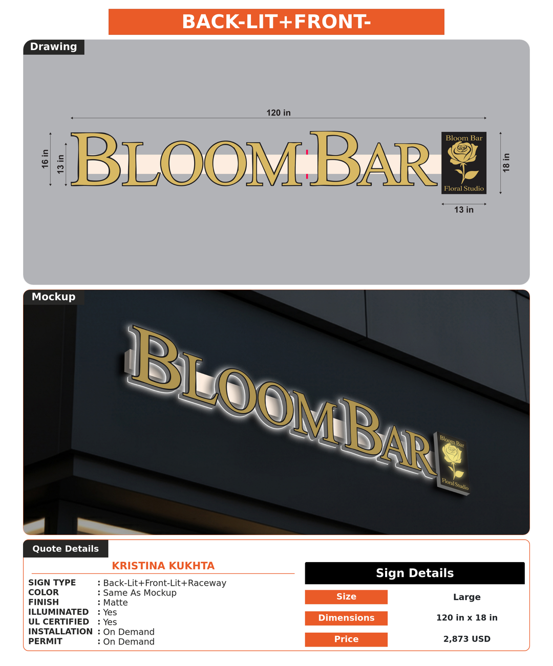 CUSTOM MOCKUP SIGN FOR Kristina Kukhta