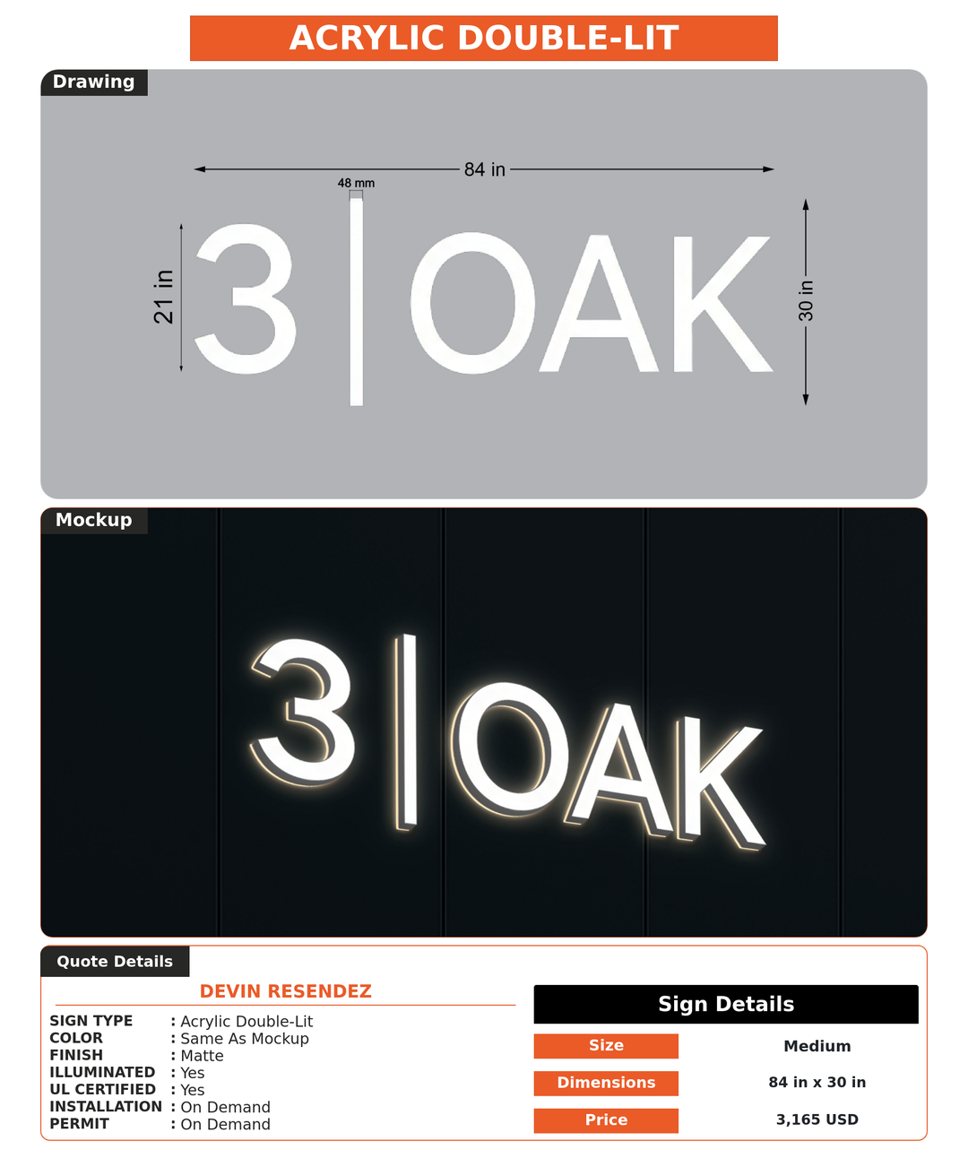 CUSTOM MOCKUP SIGN FOR Devin Resendez