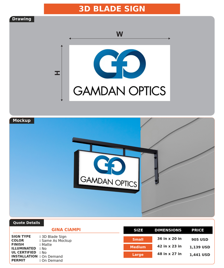 CUSTOM MOCKUP SIGN FOR Gina Ciampi