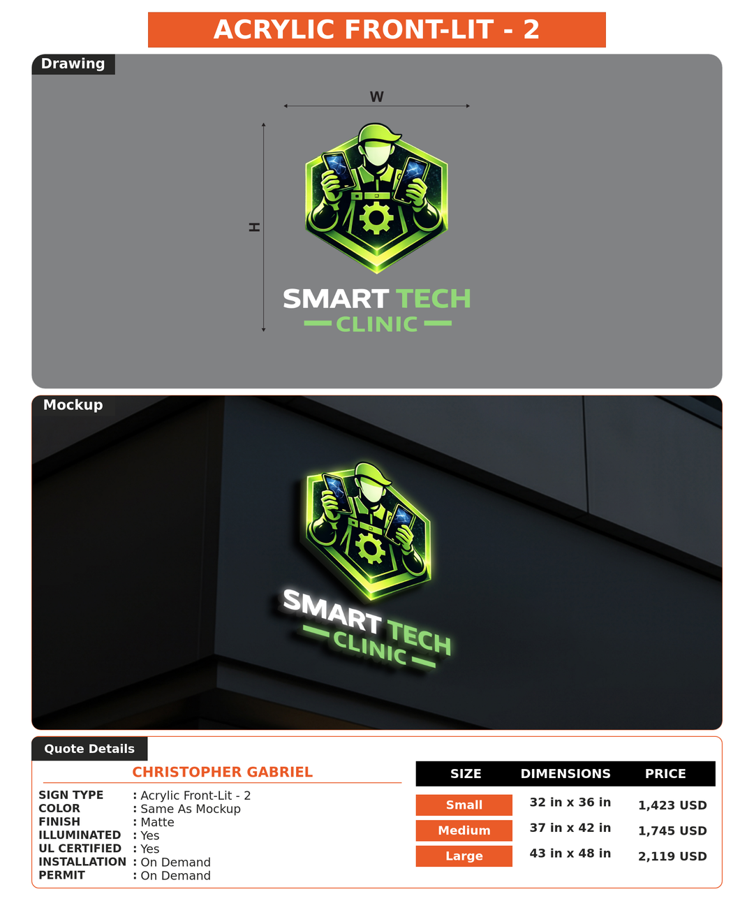 CUSTOM MOCKUP SIGN FOR Christopher Gabriel