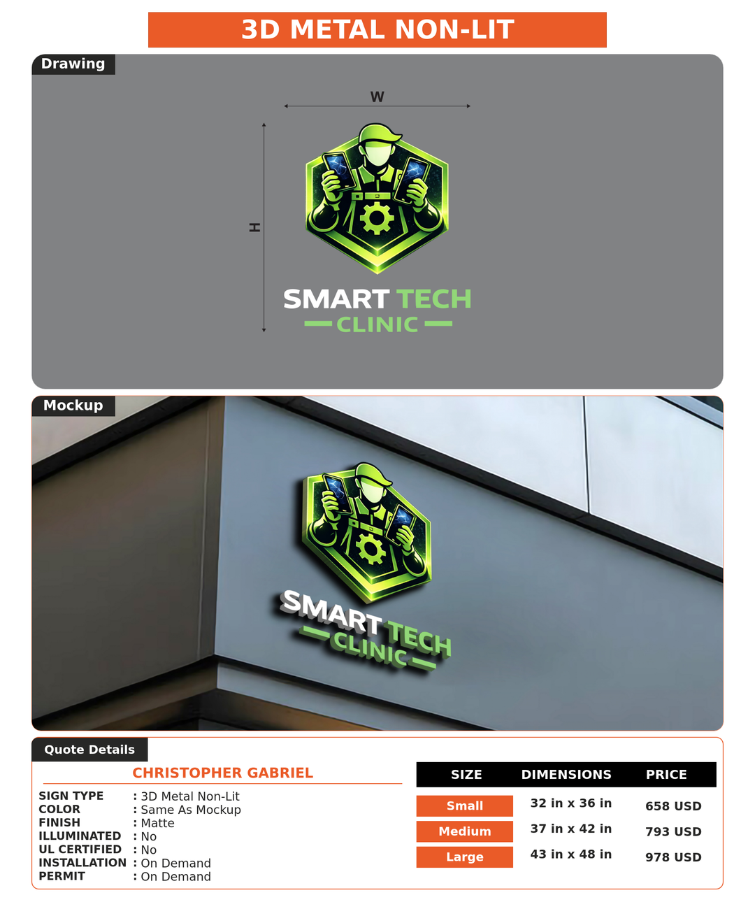 CUSTOM MOCKUP SIGN FOR Christopher Gabriel