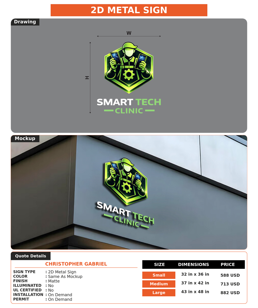 CUSTOM MOCKUP SIGN FOR Christopher Gabriel