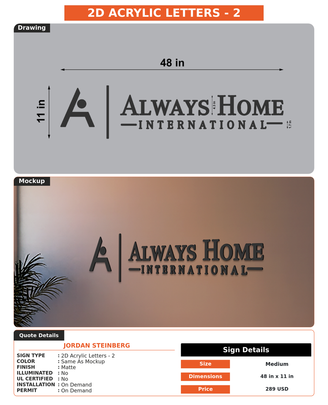 CUSTOM MOCKUP SIGN FOR Jordan Steinberg