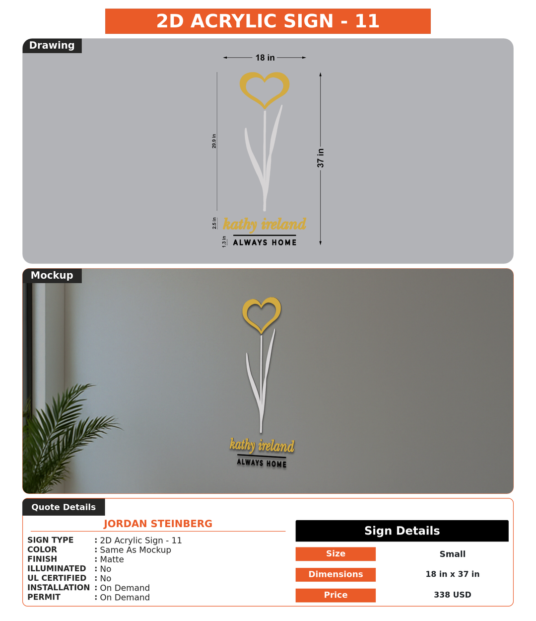 CUSTOM MOCKUP SIGN FOR Jordan Steinberg