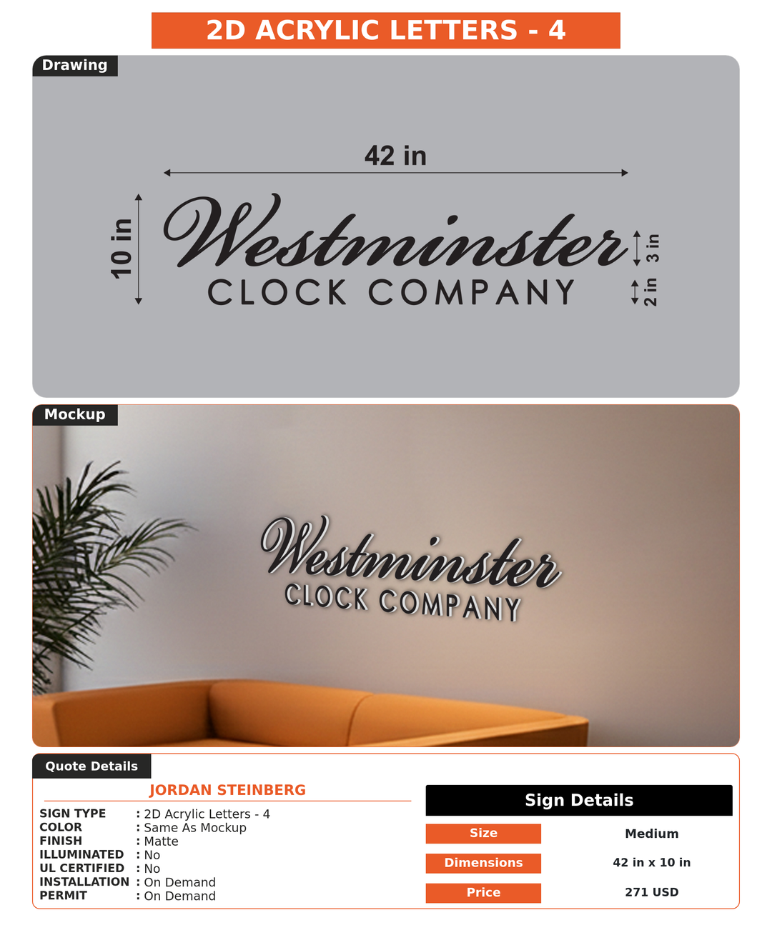 CUSTOM MOCKUP SIGN FOR Jordan Steinberg