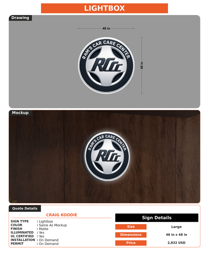 CUSTOM MOCKUP SIGN FOR CRAIG KOODIE