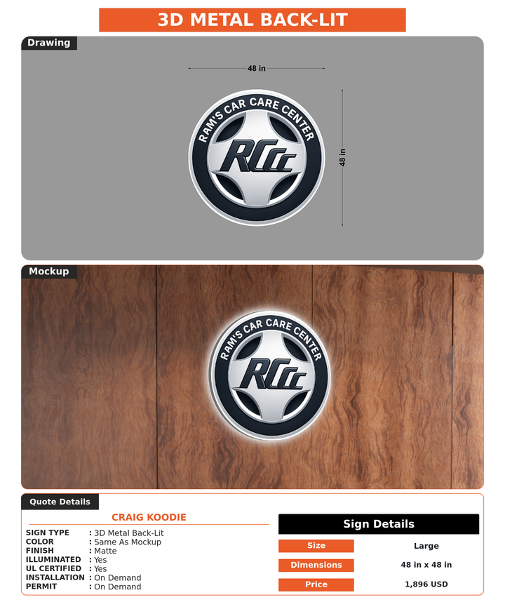 CUSTOM MOCKUP SIGN FOR CRAIG KOODIE