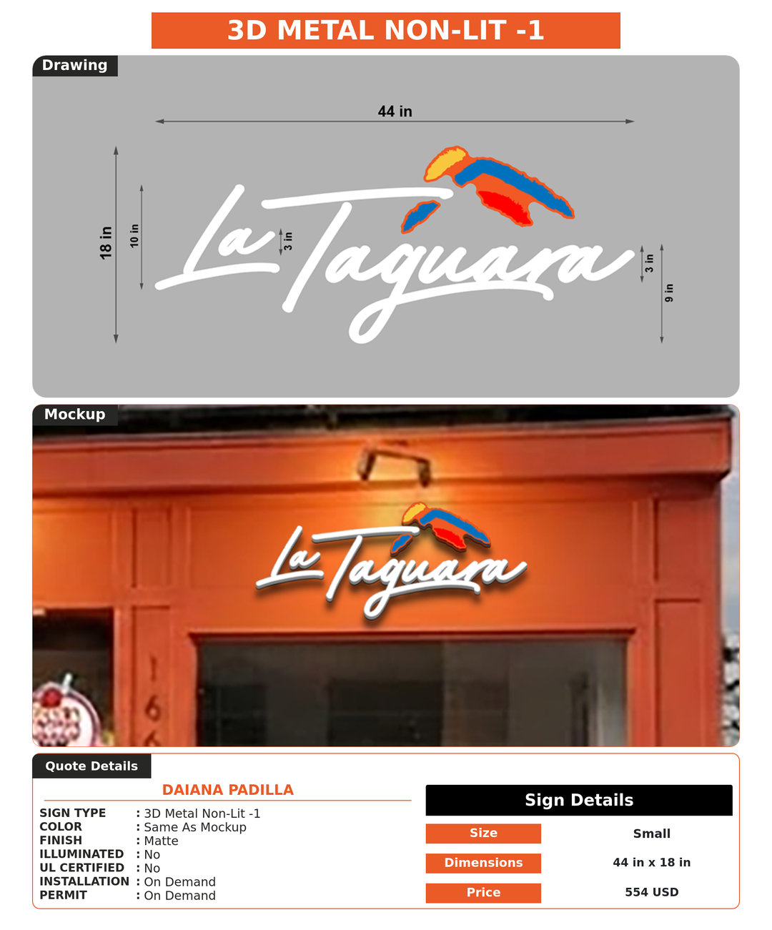CUSTOM MOCKUP SIGN FOR Daiana Padilla