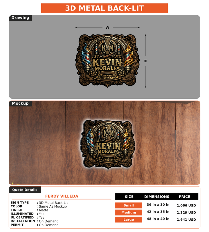 CUSTOM MOCKUP SIGN FOR Ferdy Villeda