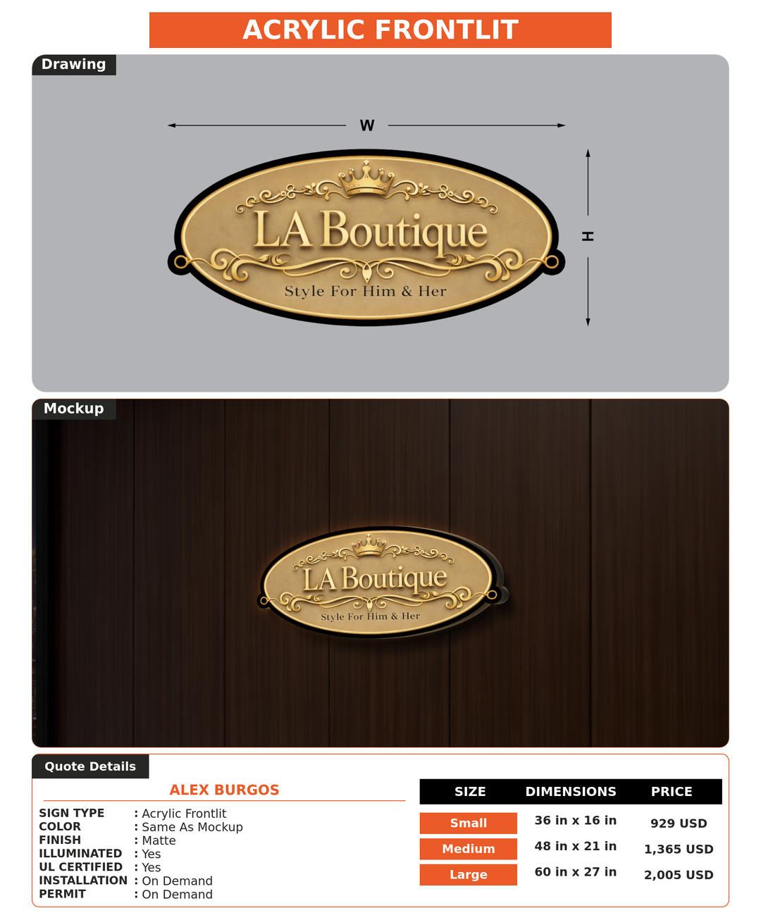 CUSTOM MOCKUP SIGN FOR Alex Burgos