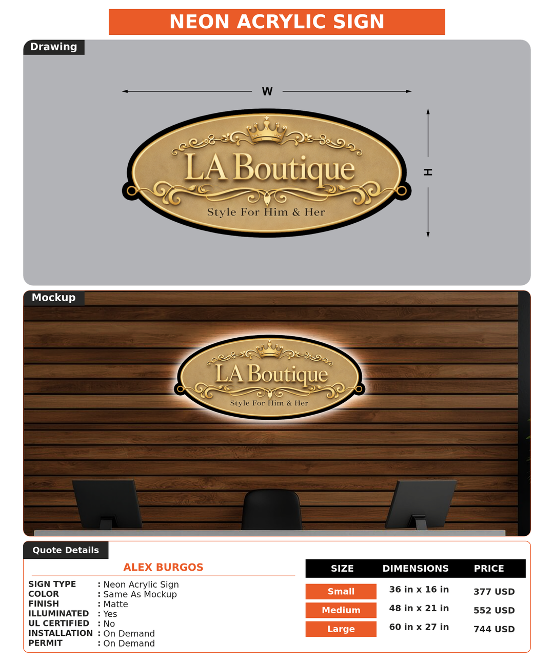 CUSTOM MOCKUP SIGN FOR Alex Burgos