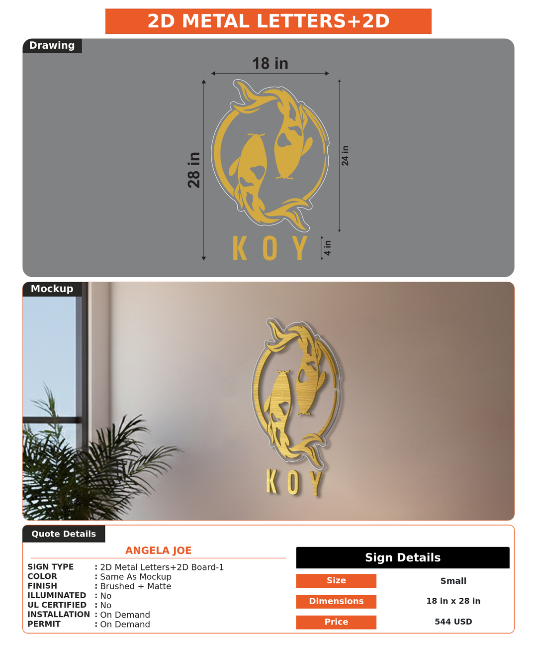 CUSTOM MOCKUP SIGN FOR Angela Joe