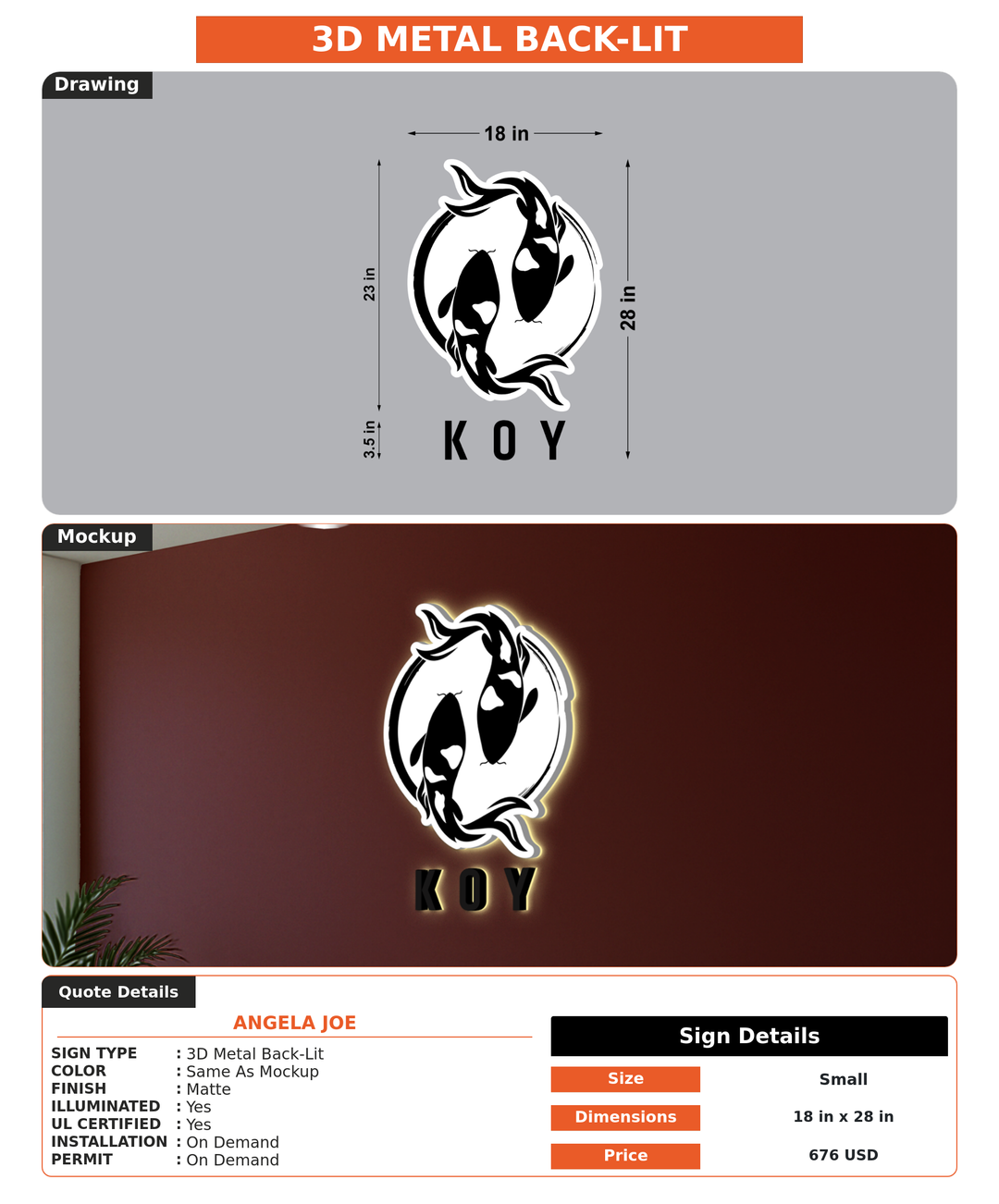 CUSTOM MOCKUP SIGN FOR Angela Joe