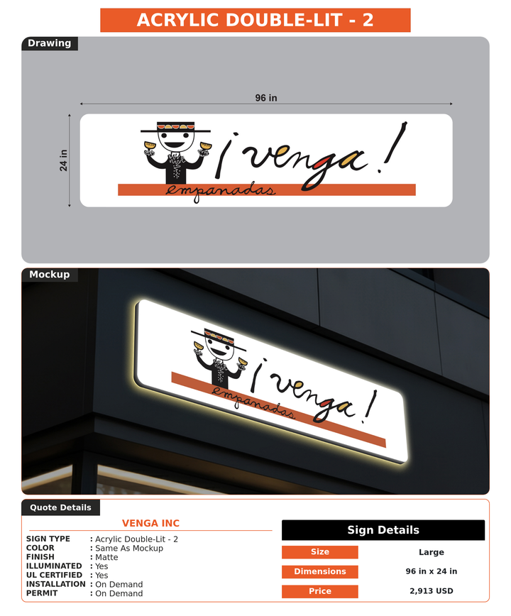 CUSTOM MOCKUP SIGN FOR venga inc