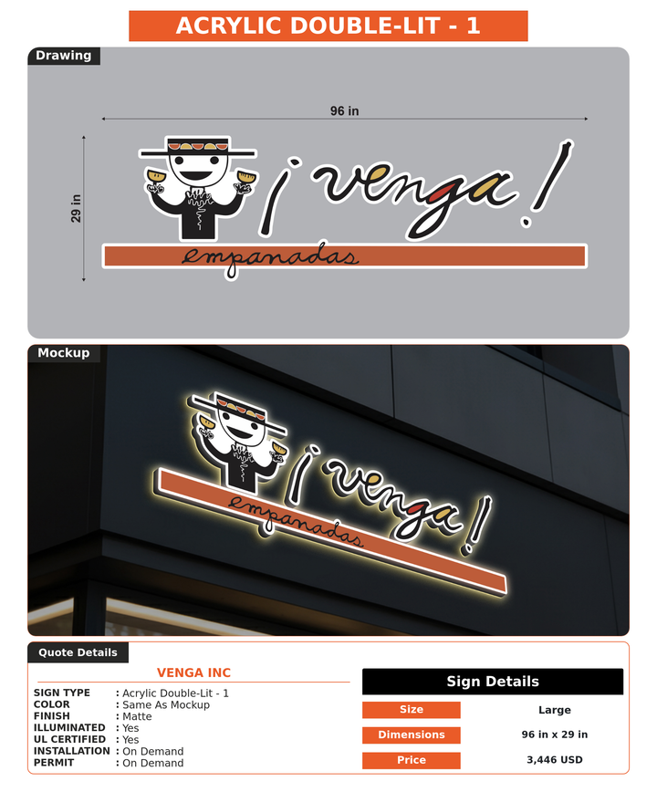 CUSTOM MOCKUP SIGN FOR venga inc