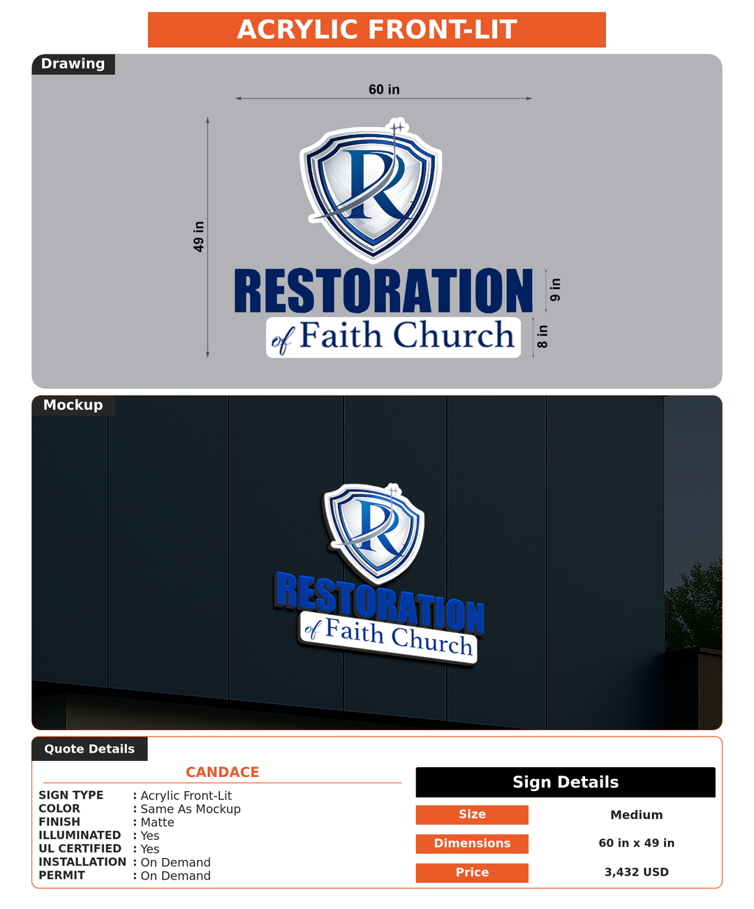 CUSTOM MOCKUP SIGN FOR Candace