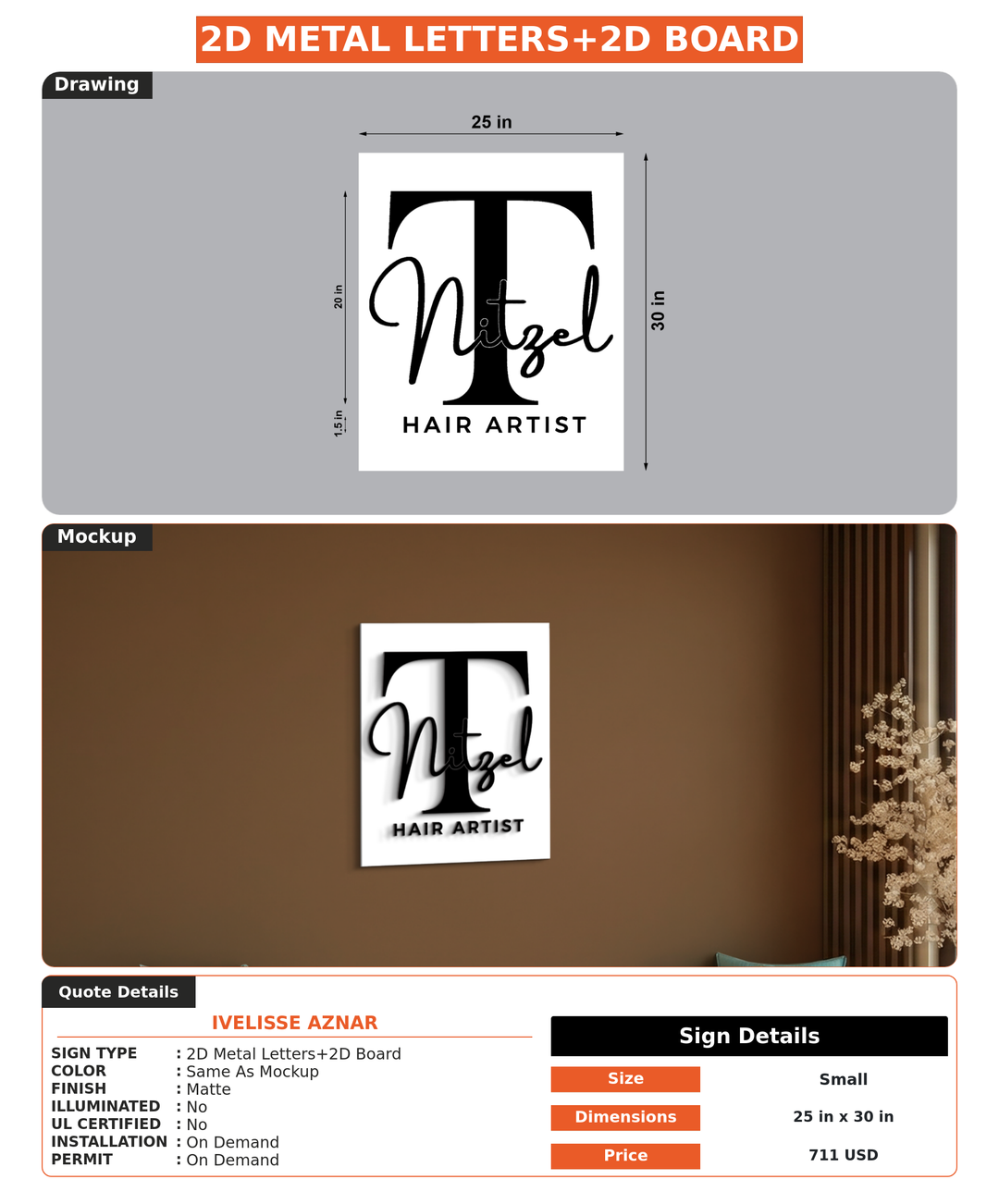 CUSTOM MOCKUP SIGN FOR Ivelisse Aznar