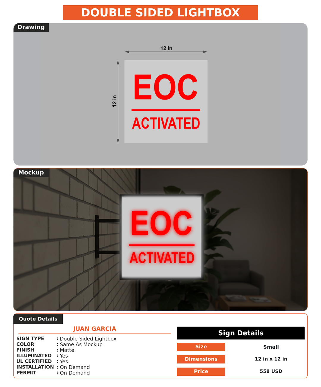 CUSTOM MOCKUP SIGN FOR Juan Garcia