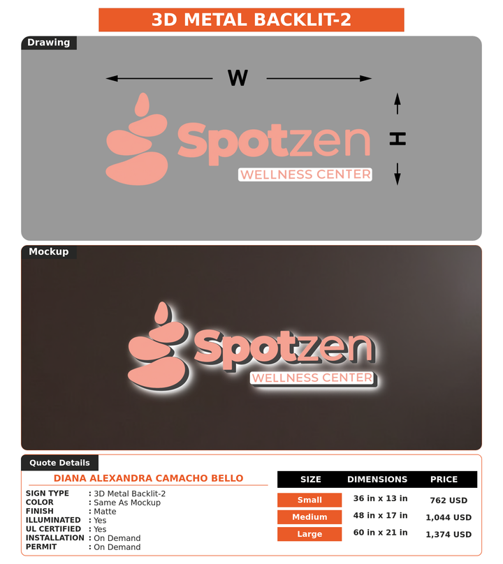 CUSTOM MOCKUP SIGN FOR Diana Alexandra Camacho Bello