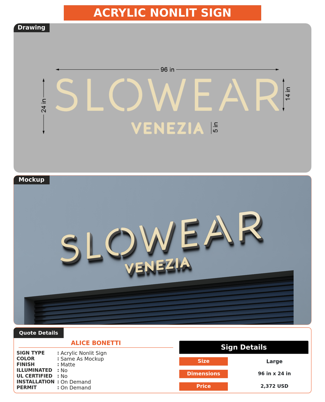 CUSTOM MOCKUP SIGN FOR Alice Bonetti