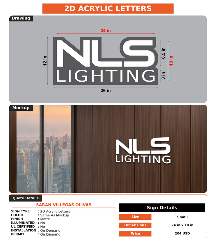 CUSTOM MOCKUP SIGN FOR Sarah Villegas Olivas