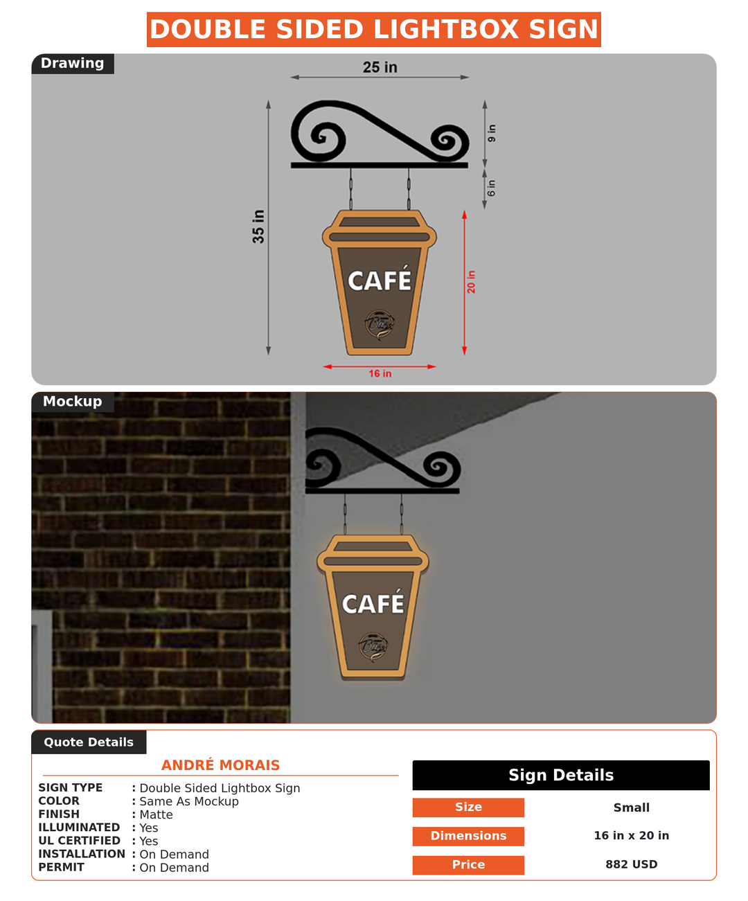 CUSTOM MOCKUP SIGN FOR André Morais