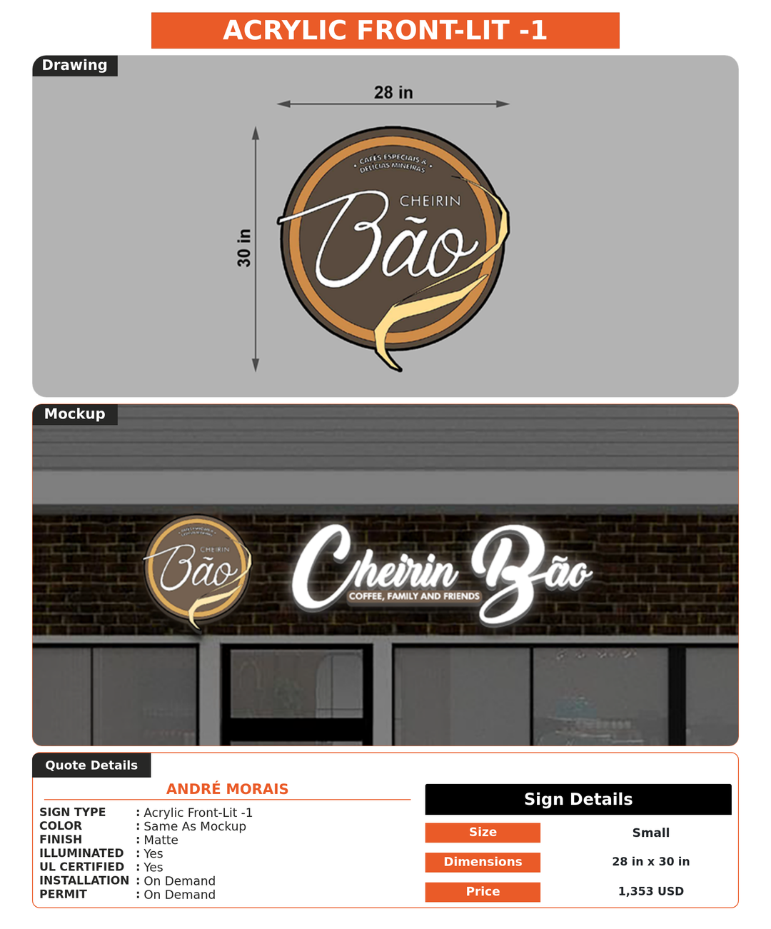 CUSTOM MOCKUP SIGN FOR André Morais