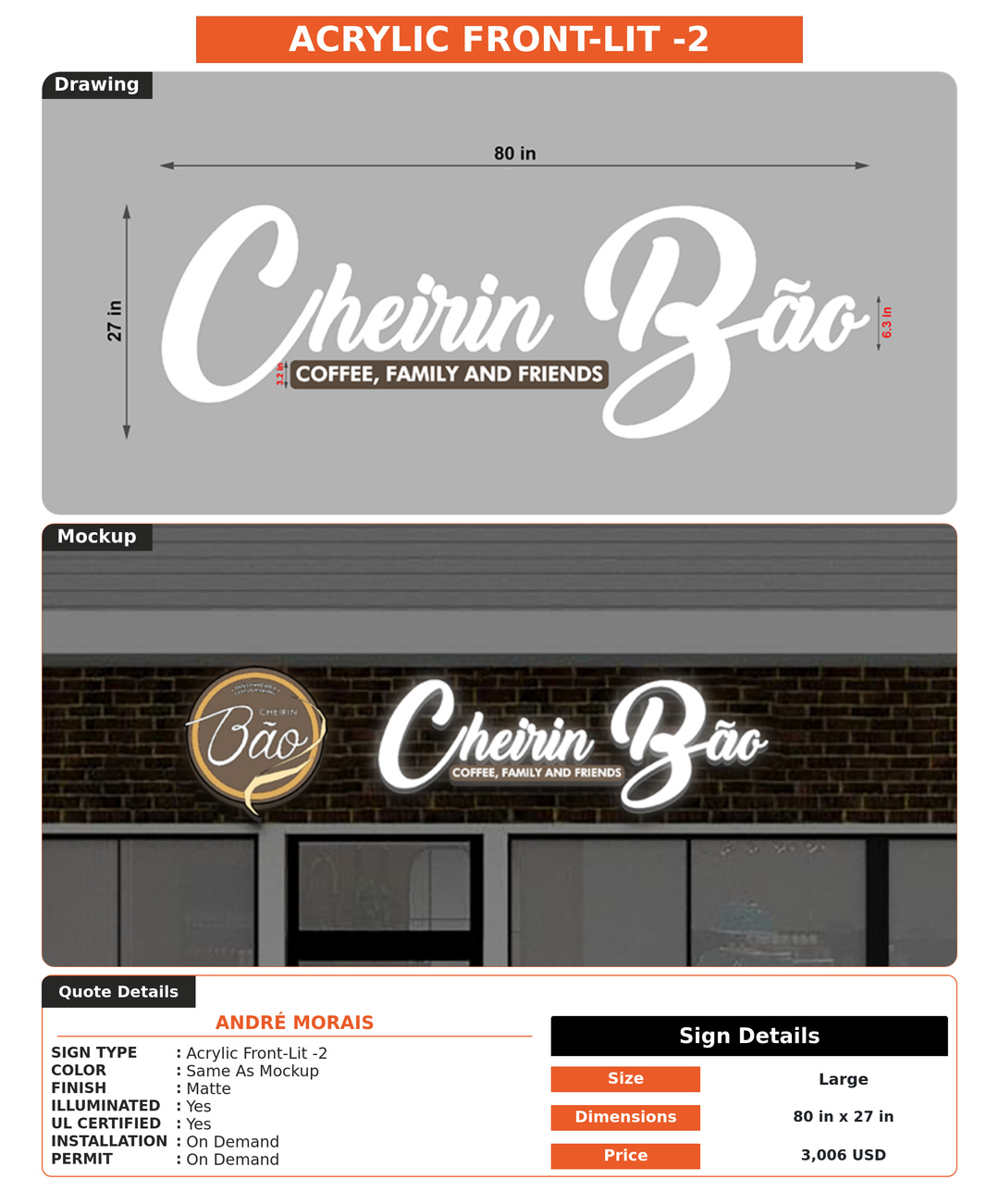 CUSTOM MOCKUP SIGN FOR André Morais