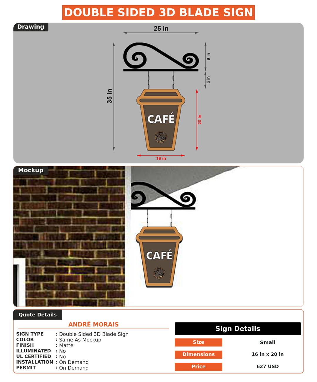 CUSTOM MOCKUP SIGN FOR André Morais