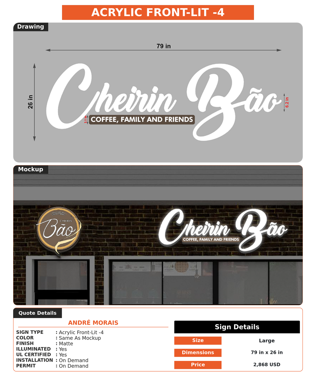 CUSTOM MOCKUP SIGN FOR André Morais