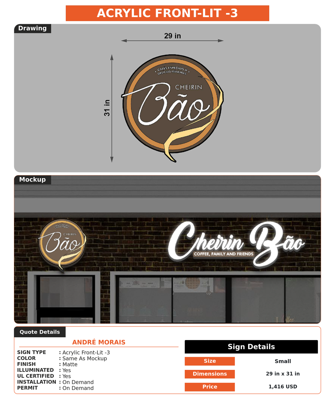 CUSTOM MOCKUP SIGN FOR André Morais