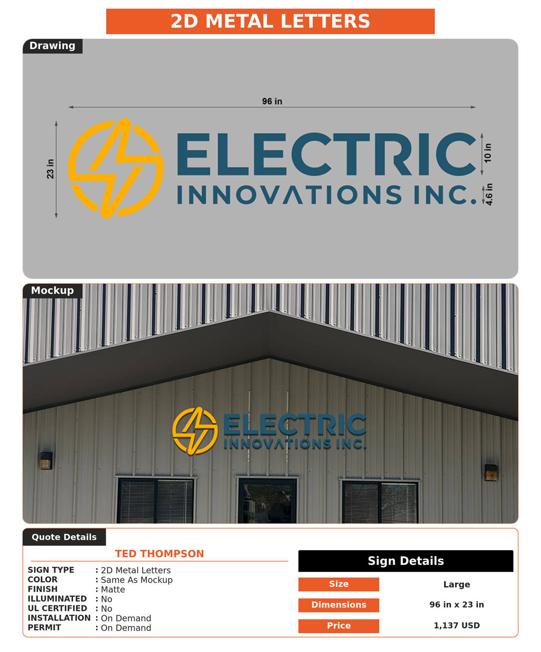 CUSTOM MOCKUP SIGN FOR Ted Thompson