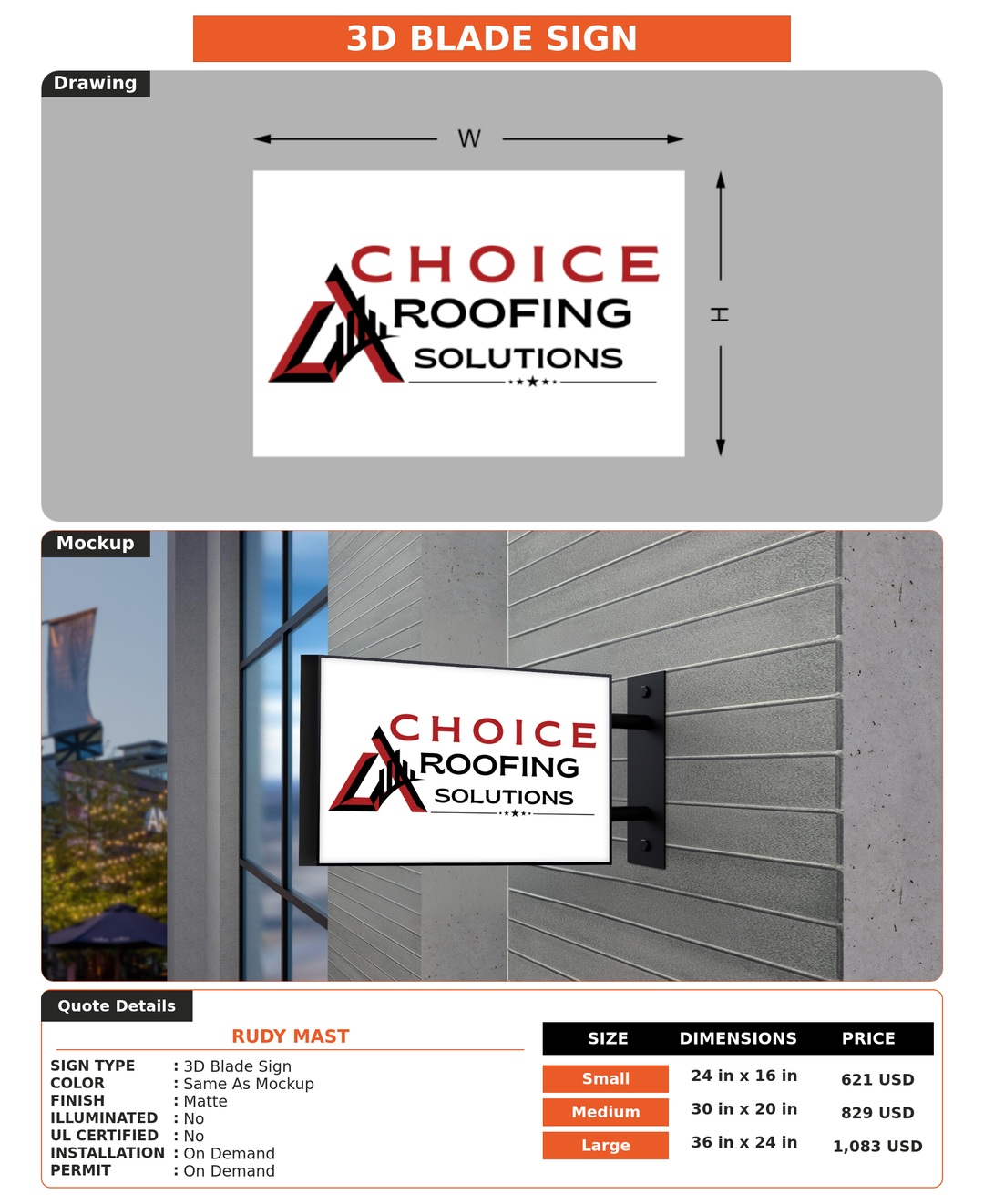 CUSTOM MOCKUP SIGN FOR Rudy Mast