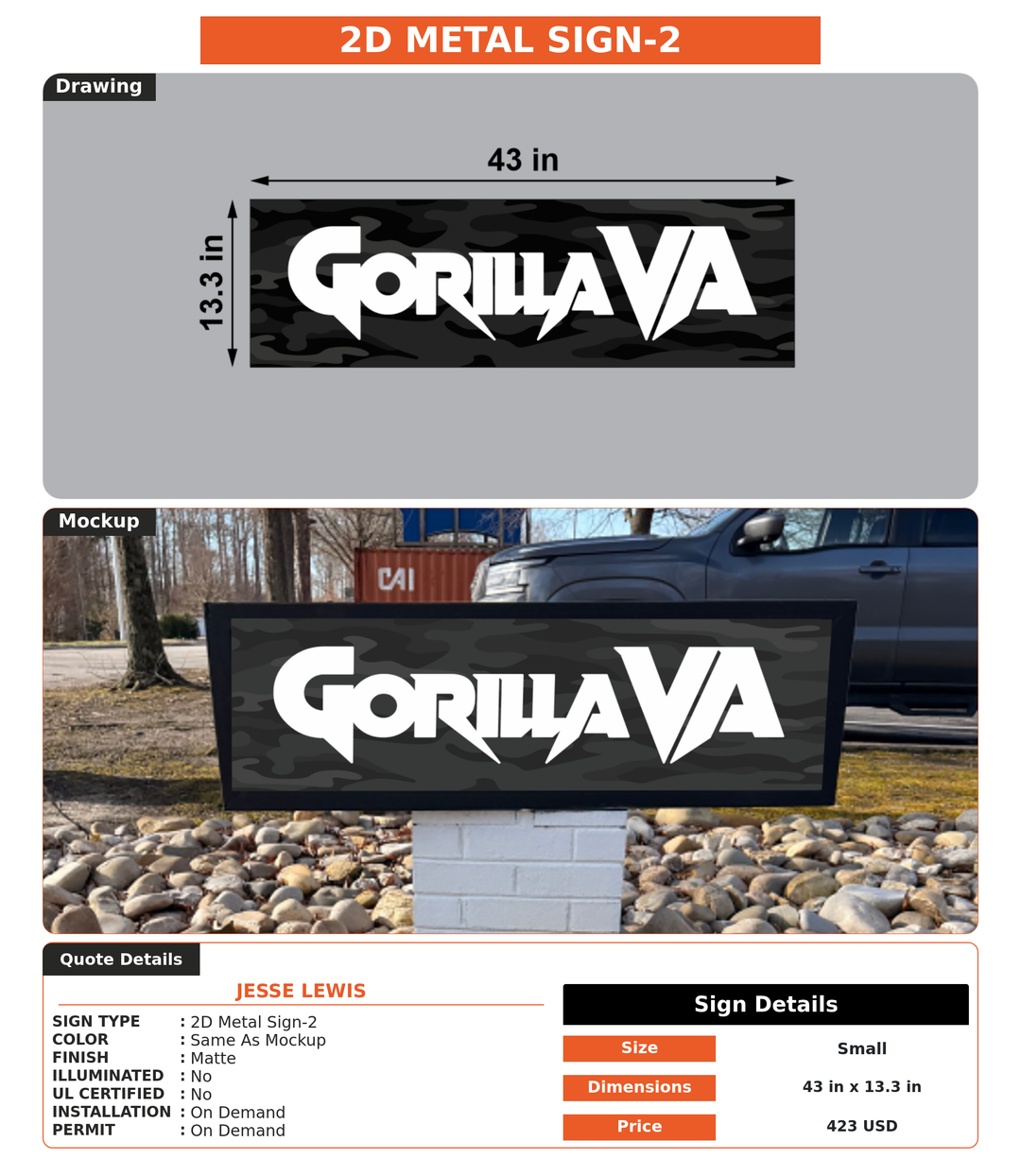 CUSTOM MOCKUP SIGN FOR Jesse Lewis