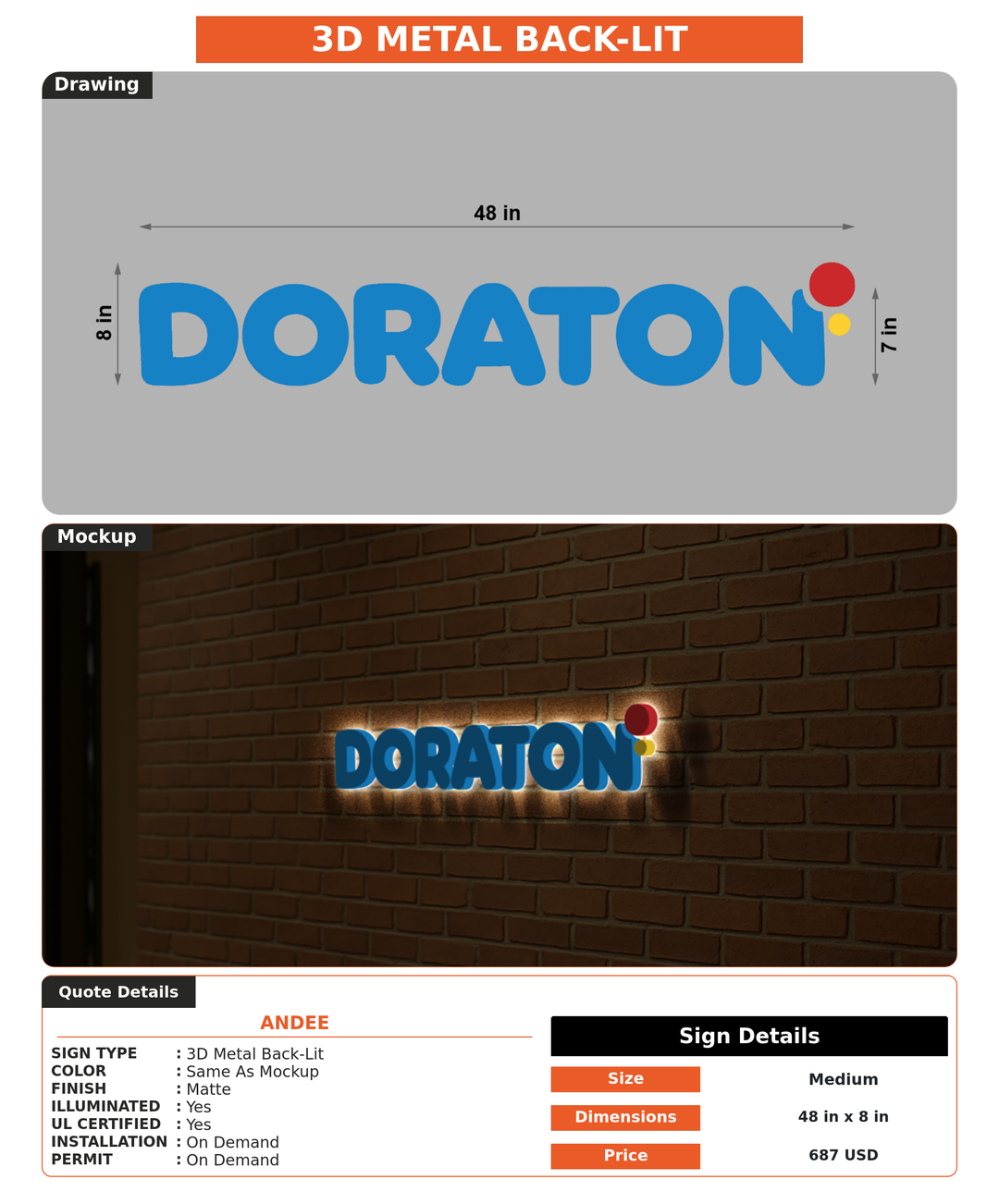 CUSTOM MOCKUP SIGN FOR Andee