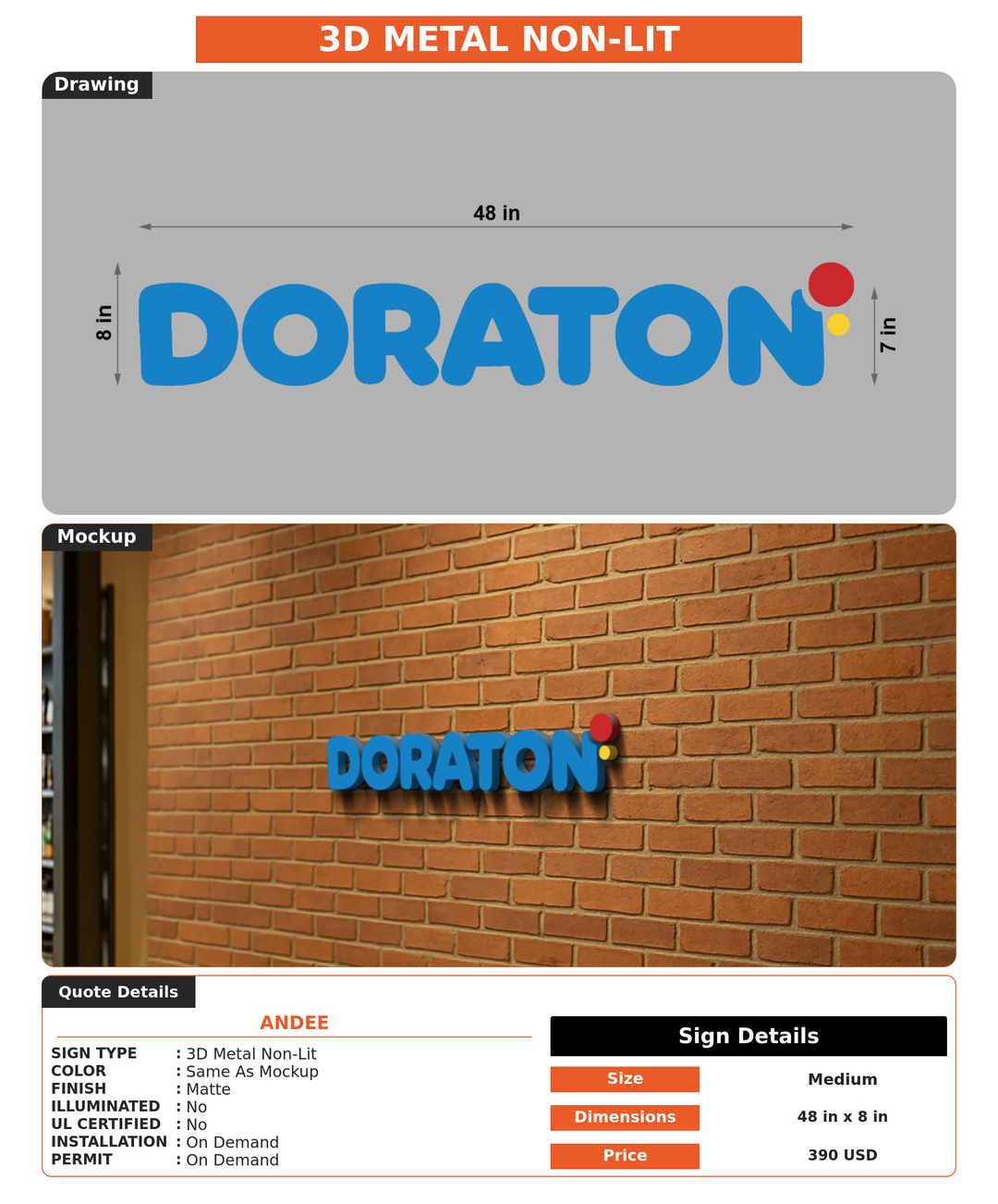 CUSTOM MOCKUP SIGN FOR Andee