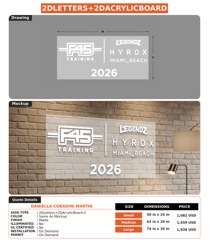 CUSTOM MOCKUP SIGN FOR Daniella Coradini Martin