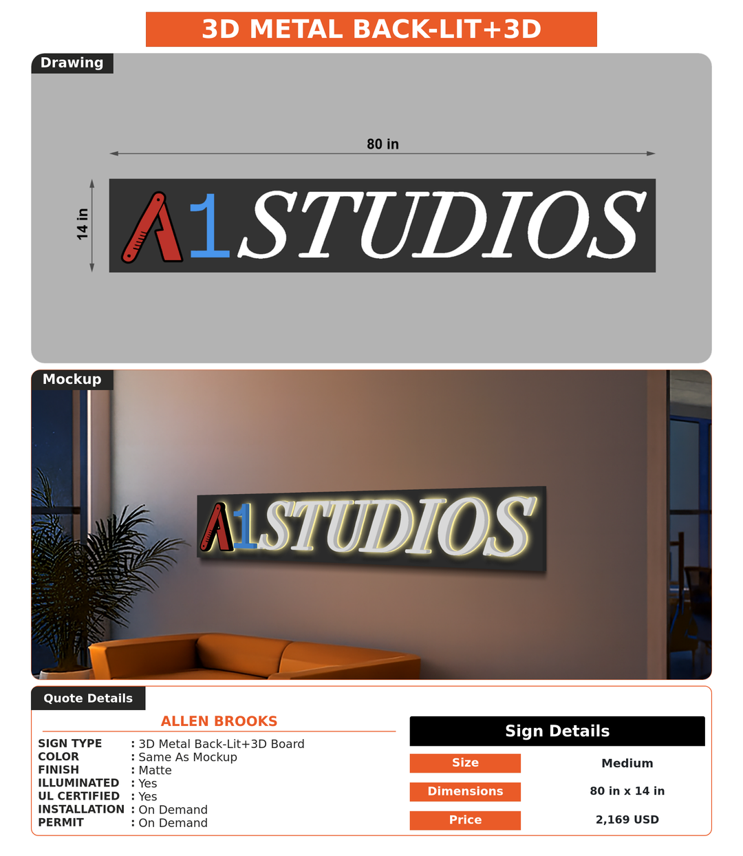 CUSTOM MOCKUP SIGN FOR Allen Brooks