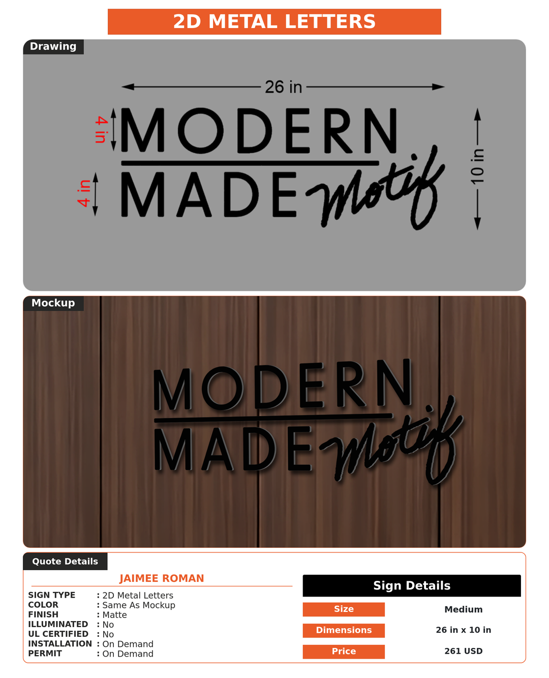 CUSTOM MOCKUP SIGN FOR Jaimee Roman