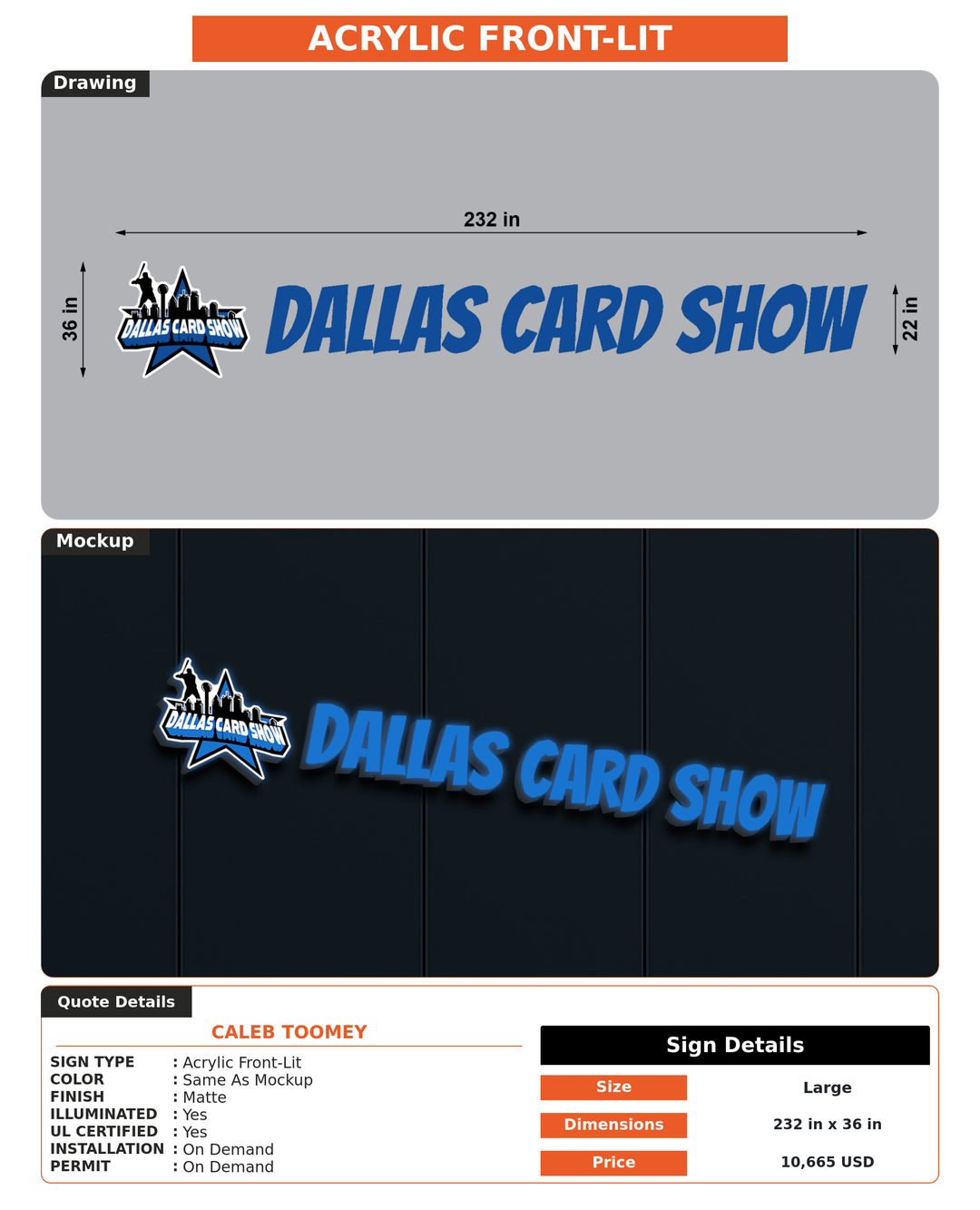 CUSTOM MOCKUP SIGN FOR Caleb Toomey