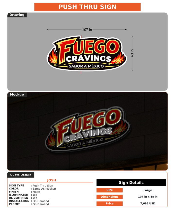 CUSTOM MOCKUP SIGN FOR Josh